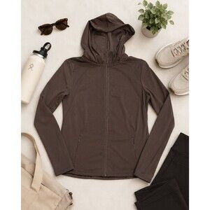 PBX Pro Women’s M Brown Full Zip Hooded Athletic Jacket Zip Pockets